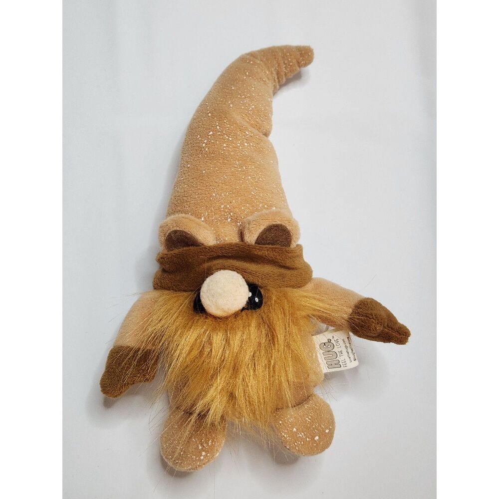 HUG Feel The Love Plush Gnome Weighted Bottom Brown Beard Decor